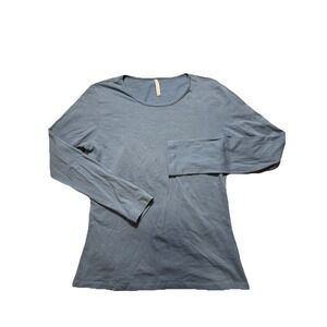 Arkitect Blue Long Sleeve Scoop Neck Stretch Top Women's Casual Soft Long Sleeve